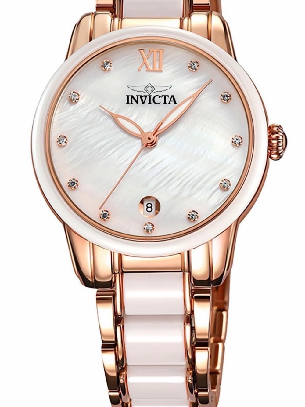 Invicta Celestial Lady
34.7mm Rose Gold Tone Case
White+Rose Gold Metal Dial Ros